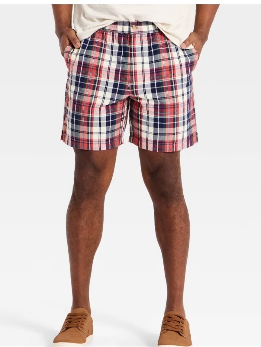 Goodfellow & Co Men's 7" Vintage E-Waist Plaid Shorts size XL